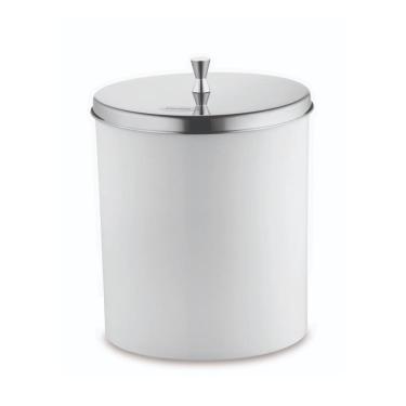 Imagem de Lixeira com Aro Interno Pia Banheiro Lavabo C/ Tampa Inox 5L