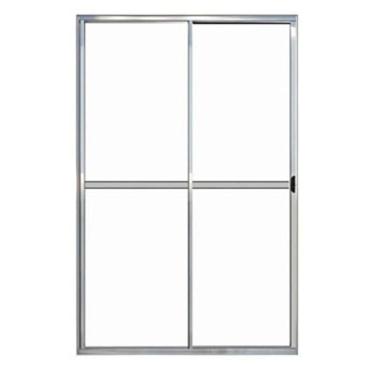 Imagem de Porta Sacada 2 Folhas Aluminio Brilhante C/Trinco 2.10x1.50
