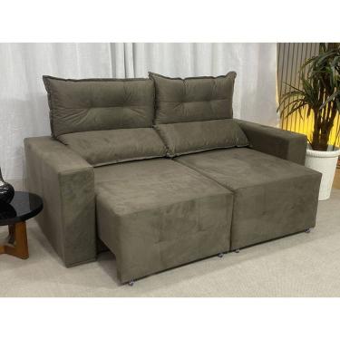 Imagem de Sofá Retrátil Reclinável 1,80 m Marrom 603 Lia