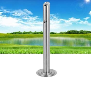 Imagem de Cinzeiro De Chão, Cinzeiros De Pé Livre Lixeira De Aço Inoxidável Ao Ar Livre, Cinzeiro Externo Lata De Lixo Vertical, Cinzeiro De Cigarro Para Escritório Em Casa Interior, Silver, 100 * 28cm