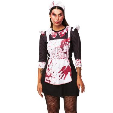 Imagem de Fantasia Halloween Empregada Assassina do Mal Zumbi Feminina