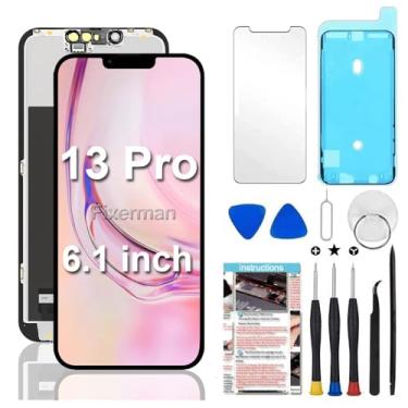 Imagem de Tela de substituição para iPhone 13 Pro de 6,1 polegadas, tela LCD Fixerman 3D Touch digitalizador com ferramentas de reparo, modelo A2483, A2636, A2638, A2639, A2640