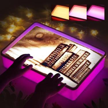 Imagem de Caixa de luz para pintura em areia Odoorgames 16 roxa com acessórios