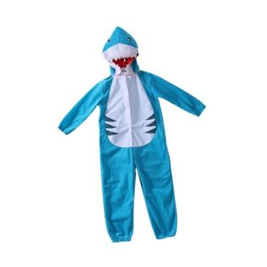 Imagem de oshhni Fantasia de tubarão para crianças, fantasia de dramatização, macia, para festa temática de Halloween, para Crianças de 7 a