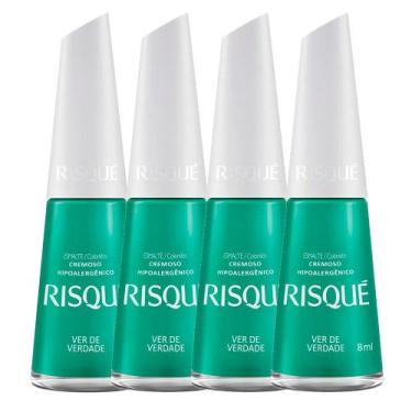 Imagem de Kit 4 Esmalte Risqué Cor Ver de Verdade com 8ml