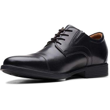 Imagem de Clarks Boné Oxford masculino Whiddon, Couro preto, 8.5 Wide