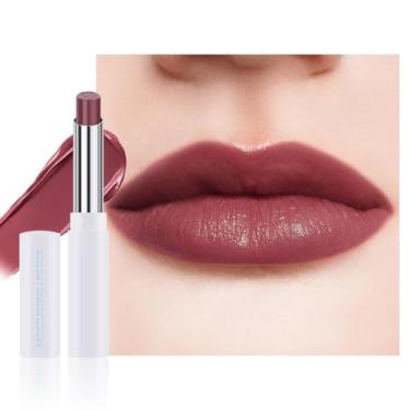 Imagem de HHLTOH 1 batom hidratante labial matizado – protetor labial fosco hidratante à prova d'água para mulheres, cor natural cremosa para lábios secos, acabamento fosco macio com aroma sutil (#04 malva)