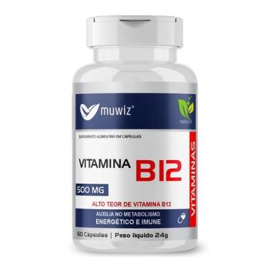Imagem de VITAMINA B12 60 Cápsulas de 500mg MUWIZ