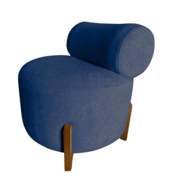 Imagem de Poltrona Decorativa Mônaco Suede Azul Marinho - Mansão Decor