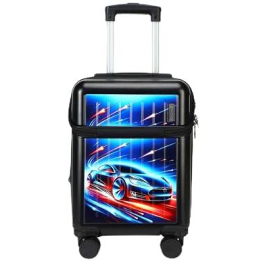 Imagem de Mala Viagem Infantil Bordo Escolar Passeio Rígida Expansível Decorada (Preta)