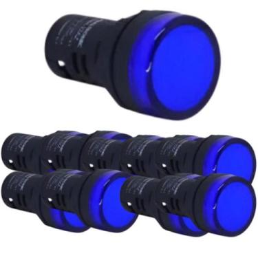 Imagem de Kit 10 sinaleiro led 22mm 12v azul stark