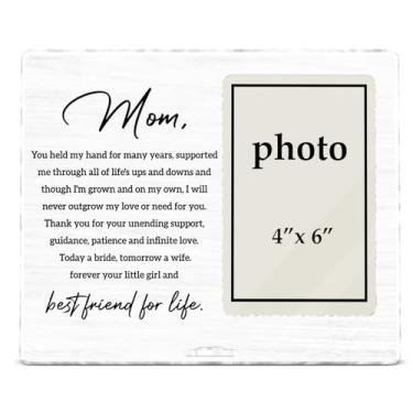 Imagem de Zauly Porta-retrato acrílico para mãe da noiva, presentes de casamento, para mãe, da Bride Daughter, Forever Your Little Girl, 10 x 15 cm
