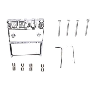 Imagem de SPYMINNPOO Bass Bridge, 18mm Ajustável CR Chapeado Zinco Selas Assembly, Reforçada Sustentar & Ressonância, para 4 Cordas
