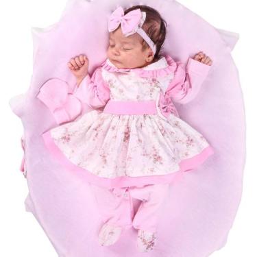 Imagem de Saída de Maternidade Menina Aconchego Charmosinha Floral Rosa 5 Peças 