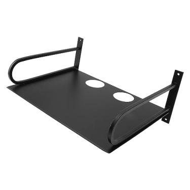 Imagem de POCREATION Prateleira de Projetor Montada na Parede Prateleira de Mídia Flutuante Caixa de TV Suporte de Parede de Alumínio Com Bordas Arredondadas para Roteador DVD Player Caixa de Cabo (Preto)