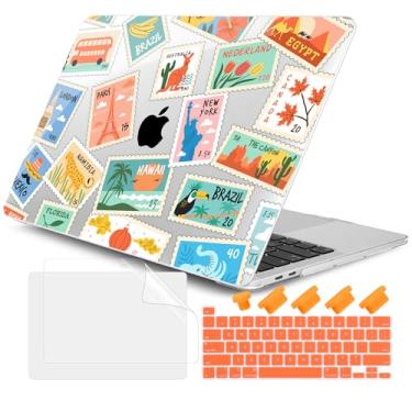 Imagem de DONGKE Compatível com MacBook Pro 13 polegadas 2024 2023-2020 versão A2338 M2/M1 A2251 A2289 com tela retina e Touch ID, capa rígida de plástico, capa de teclado e película de tela - carimbos de poste