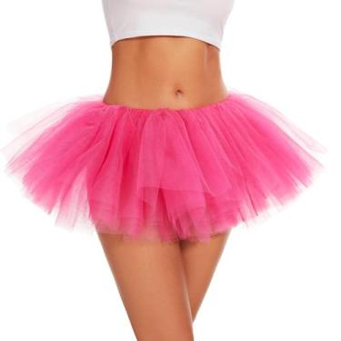 Imagem de Tutu ASKHOPE Tutu para mulheres e adultos, tule de 5 camadas, rosa cho