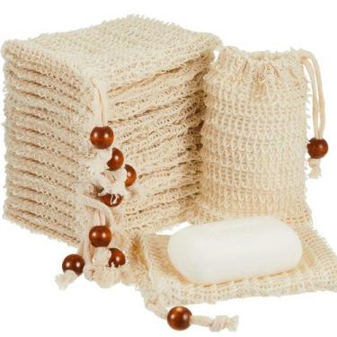 Imagem de Sacola Soap Saver Bolsa esfoliante de sabonete de sisal, pacote com 40
