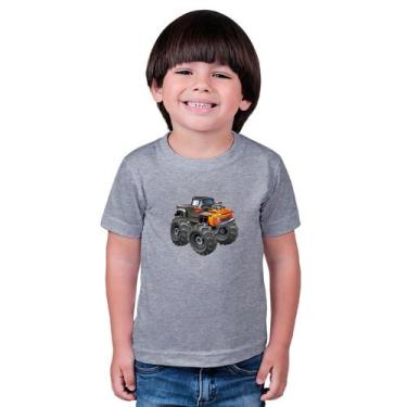 Imagem de Camiseta Masculina Infantil Carro Track - marcelo, Cinza claro, 4