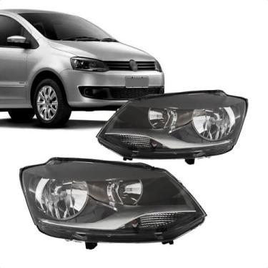 Imagem de Farol Dianteiro Foco Duplo Esquerdo LE Compatível Fox 2010 a 2014 Substituição Automotiva Encaixe Perfeito Durável Acabamento Moderno Instalação Prática Visual Renovado