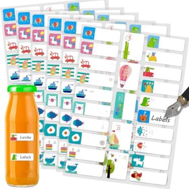 Imagem de IKSII 125 peças de etiquetas de nome etiquetas de mamadeira para creche, etiquetas de nome à prova d'água para coisas infantis, adesivos de nome para garrafas de água, material escolar