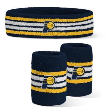Imagem de For Bare Feet Conjunto de faixa e pulseira com logotipo da equipe NBA Indiana Pacers oficialmente licenciado, cor do time OSFM