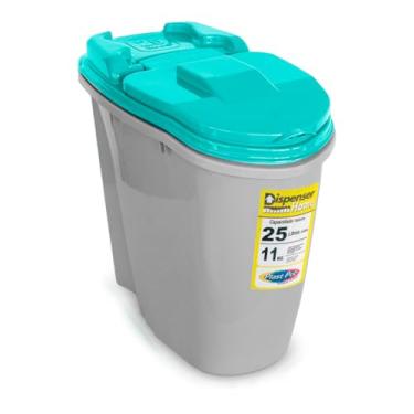 Imagem de Porta Ração Compartimento Armazenador de ração Dispenser Home Plast Pet 25L com concha dosadora - Azul