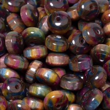 Imagem de Songxi 200 peças 10 x 6 mm contas de resina coloridas para fabricação de joias, espaçador solto de contas em forma de ábaco brilhante, para colar de brinco de pulseira, artes e artesanato, faça você