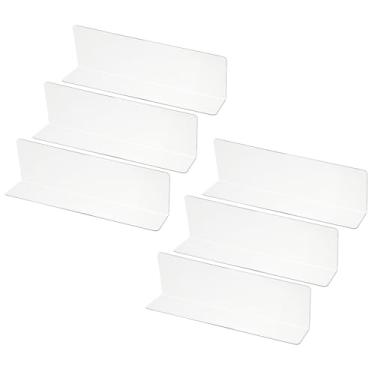 Imagem de PATIKIL Pacote com 6 divisórias de prateleira para organização de armários, 7,9 x 1,18 x 2,4 separador de armários de acrílico prateleiras de armário de cozinha bloqueador sob a cama para quarto