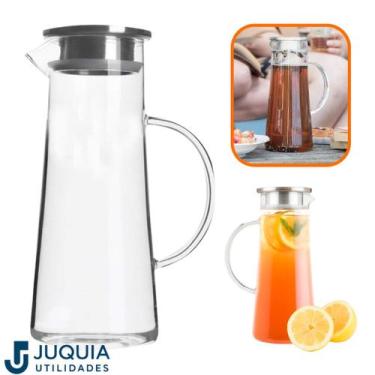 Imagem de Jarra de Vidro 1,4L Borossilicato Transparente com Tampa Inox - rio ti
