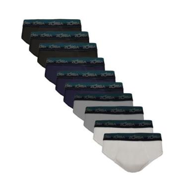 Imagem de Kit 10 Cuecas Zorba Slip Max Algodão 764 Pto/Mho/Graf/Bco - XG, Pto, M