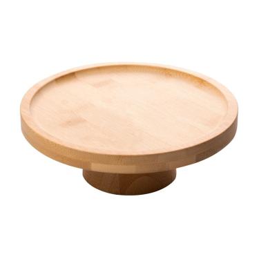 Imagem de Prato de Bambu C/Pé Para Bolo 20x7cm Lyor