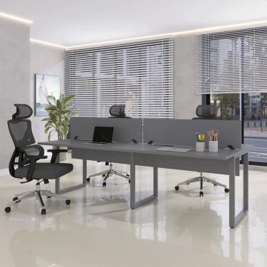 Imagem de Plataforma Dupla 4p 220x120cm Tub Corporativa Light Grafito