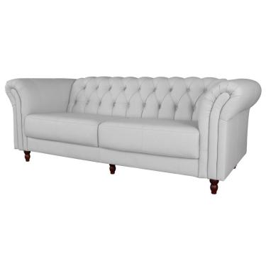 Imagem de Sofá 4 Lugares Maggiore 260cm Couro Branco - Gran Belo