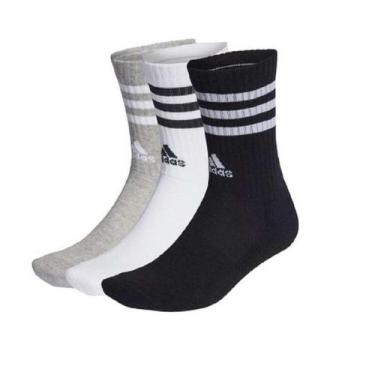 Imagem de Meias Adidas Cano Alto 3 Pares 3 Listras - Ptobcocza, 35/37