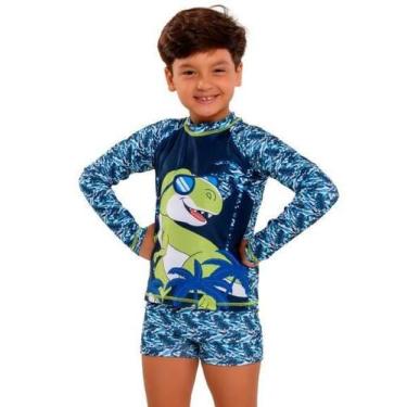 Imagem de Conjunto Sunga Infantil Com Blusa Proteção Uv50 Térmica Dry - Rey Shop