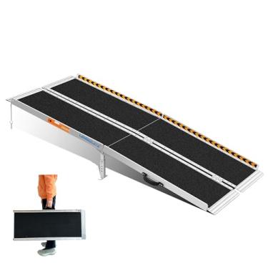 Imagem de LEMNISCATE Rampa Para Cadeira De Rodas De 6 Pés, 29,2” W Rampas Portáteis Antiderrapantes Para Cadeiras De Rodas Para Degraus De Casa, Rampas Dobráveis De Alumínio Para Deficientes Para Entrada Em C