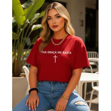 Imagem de Camiseta T-shirt Tua Graça Me Basta Moda Blusa Cristã Gospel - Genéric