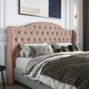 Imagem de Cabeceira Estofada Solteiro 90 Cm Cristal Veludo Rose