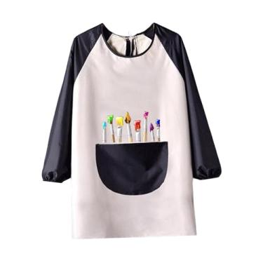 Imagem de ＫＬＫＣＭＳ de pintura à prova d'água para crianças, babador para alimentação, multiuso para pintura infantil, macacão para uso em casa, Xl