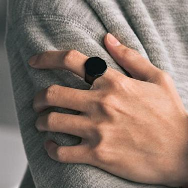 Imagem de Anel geométrico masculino banhado a ouro/prata/preto anéis de dedo lisos ajuste confortável joia tamanho 7-14, 07, Aço inoxidável, Sem pedra preciosa