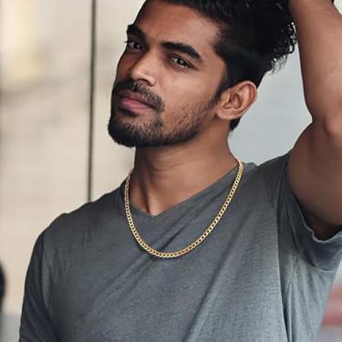 Imagem de Colar masculino cubano de aço inoxidável, corrente de elos grossos, colar delicado banhado a ouro/prata/preto joia, 30inch, Aço inoxidável, Sem Pedra Preciosa