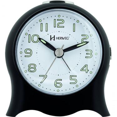 Imagem de Relógio Despertador Quartz Silencioso Pilha Luz Preto - Preto