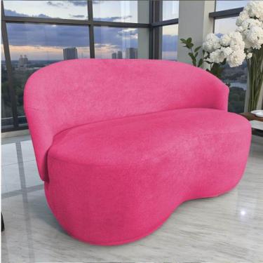 Imagem de Namoradeira Decorativa Beatriz Orgânica Couro Rosa Pink - Mansão Decor