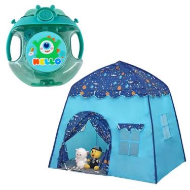 Imagem de Barraca Infantil Doce Casa Castelo Dobrável e Garrafa Led PISCA PISCA 