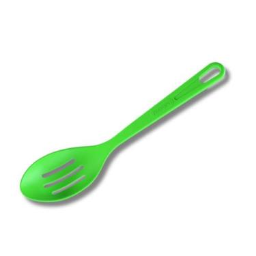 Imagem de Colher Vazada Verde Utensílio De Cozinha Em Nylon 26,7cm - Moara