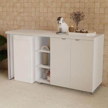 Imagem de Aparador Frigobar Embutir Esquerdo Armário 2 Portas com Pés em Metal Corporate Cinza