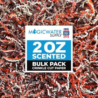 Imagem de Papel de corte enrugado perfumado MagicWater – 60 g – Tempero de abóbora – perfeito para enchimento de papel desfiado, enchimento de cestas, caixas de presente, presentes de dama de honra, enfeites de