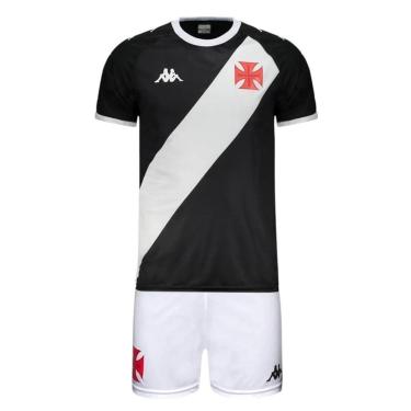Imagem de Conjunto Kappa Vasco Supporter Class Infantil - Preto e Branco 8-Unissex