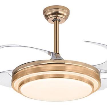 Imagem de Ventilador Teto Retrátil Com Controle 110Cm Dourado Bivolt